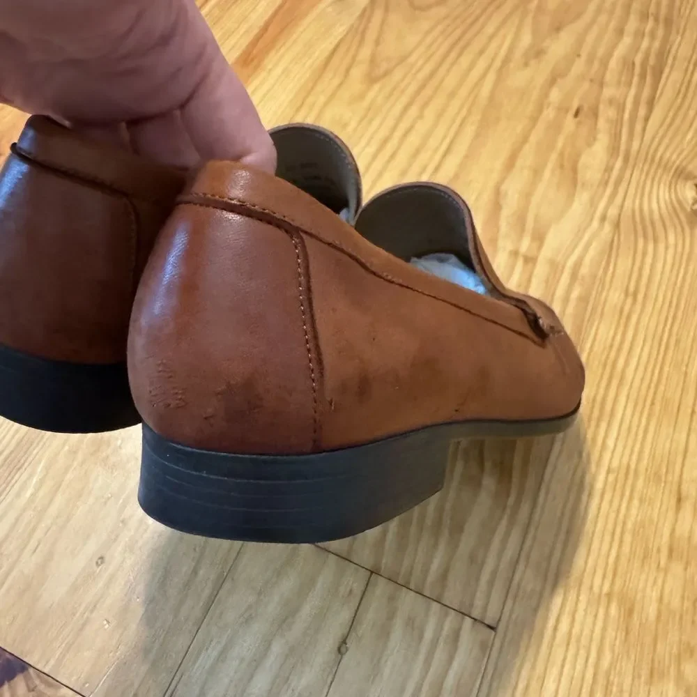 Johnston & Murphy Cresswellven Loafers Shoes 20-8470 Cognac Sz 9.5 M SheepSkin